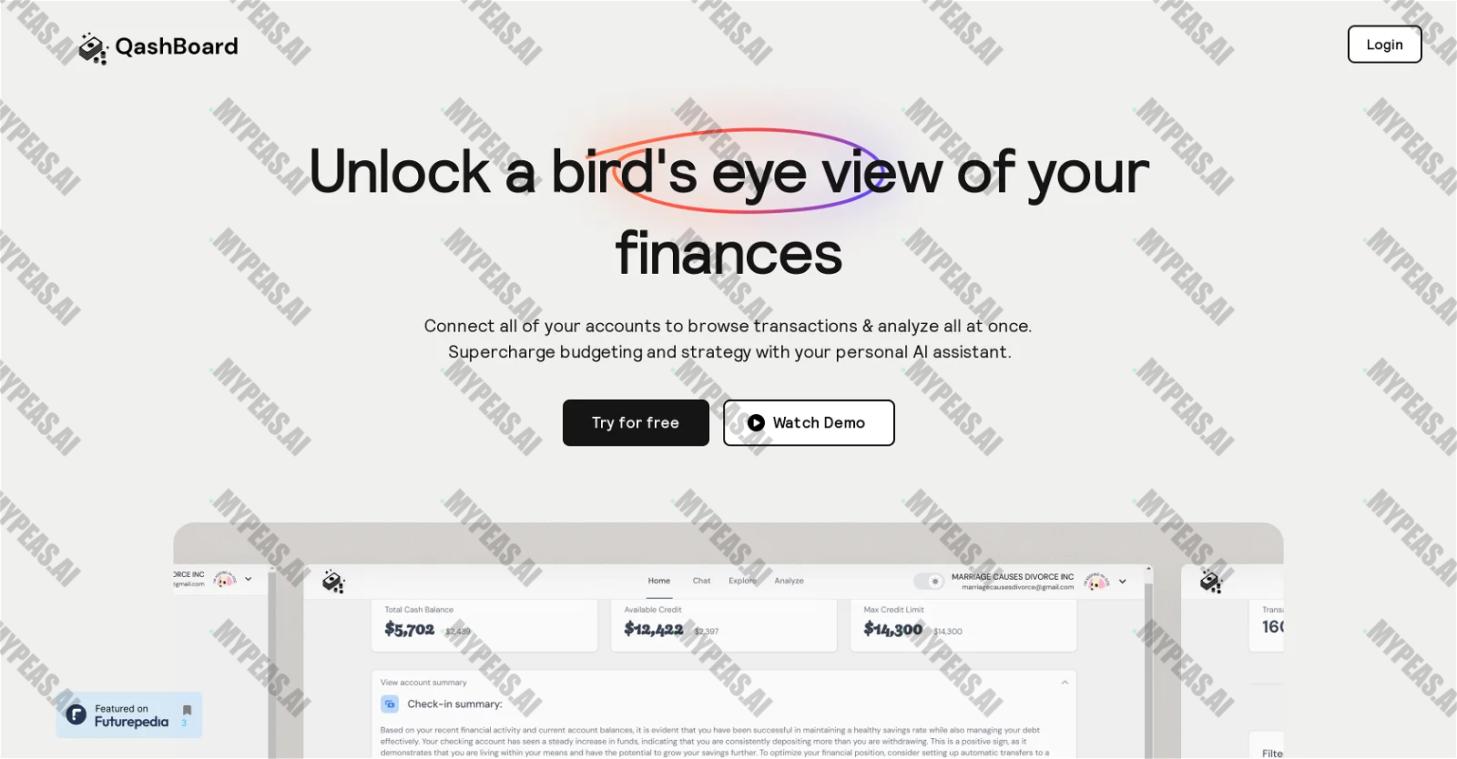 Qashboard screenshot