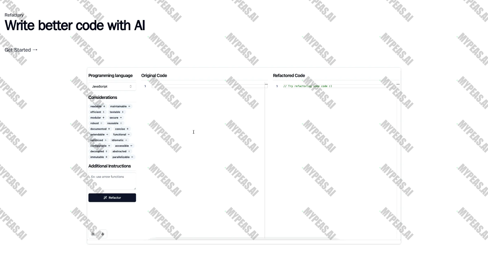 Refactory screenshot