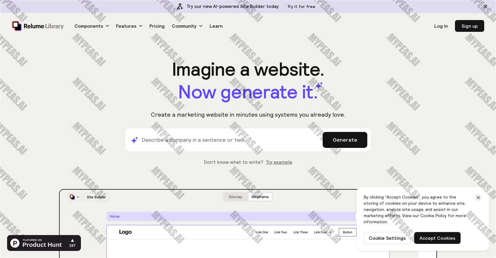 Relume Site Builder screenshot