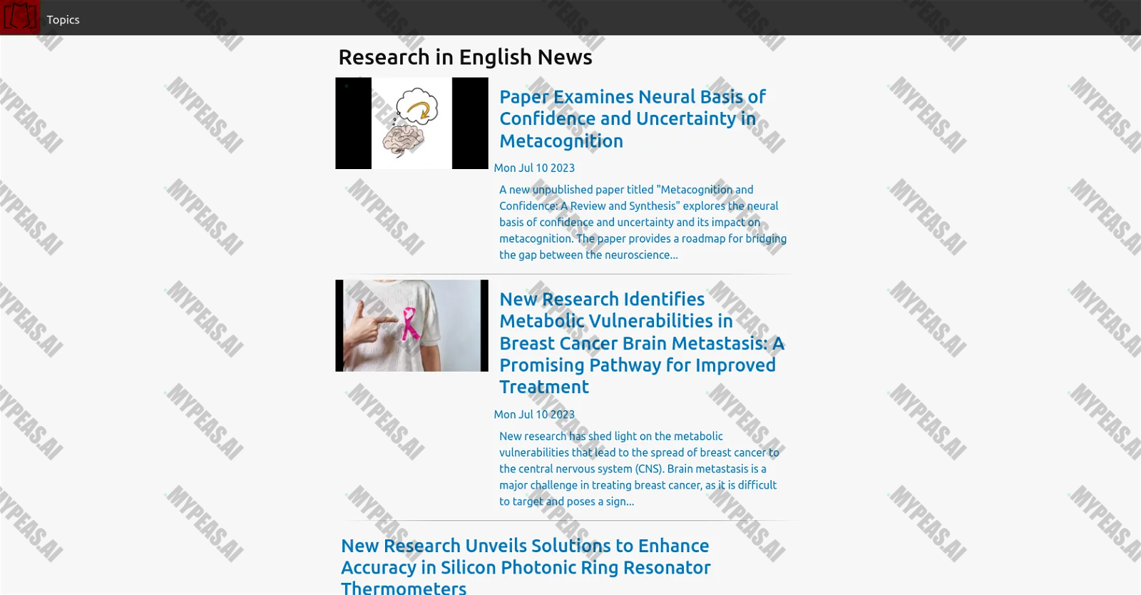 Research in English screenshot