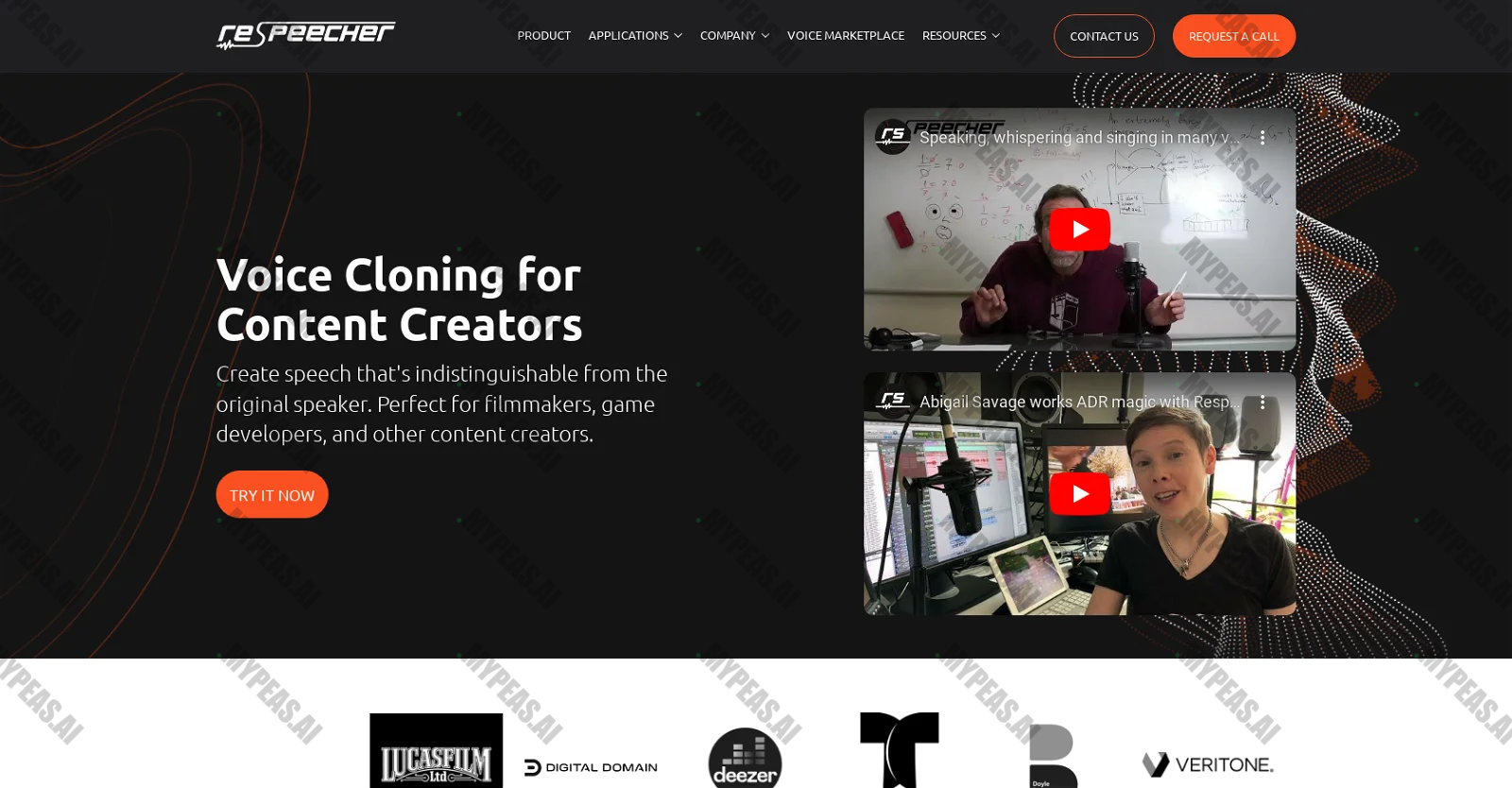 Respeecher screenshot
