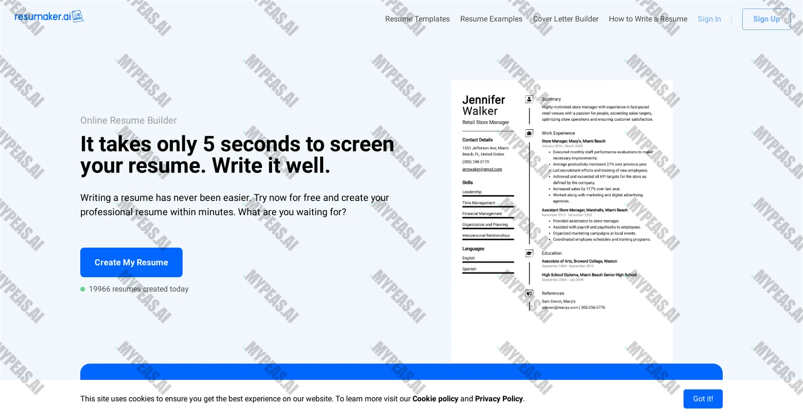 Resumaker screenshot