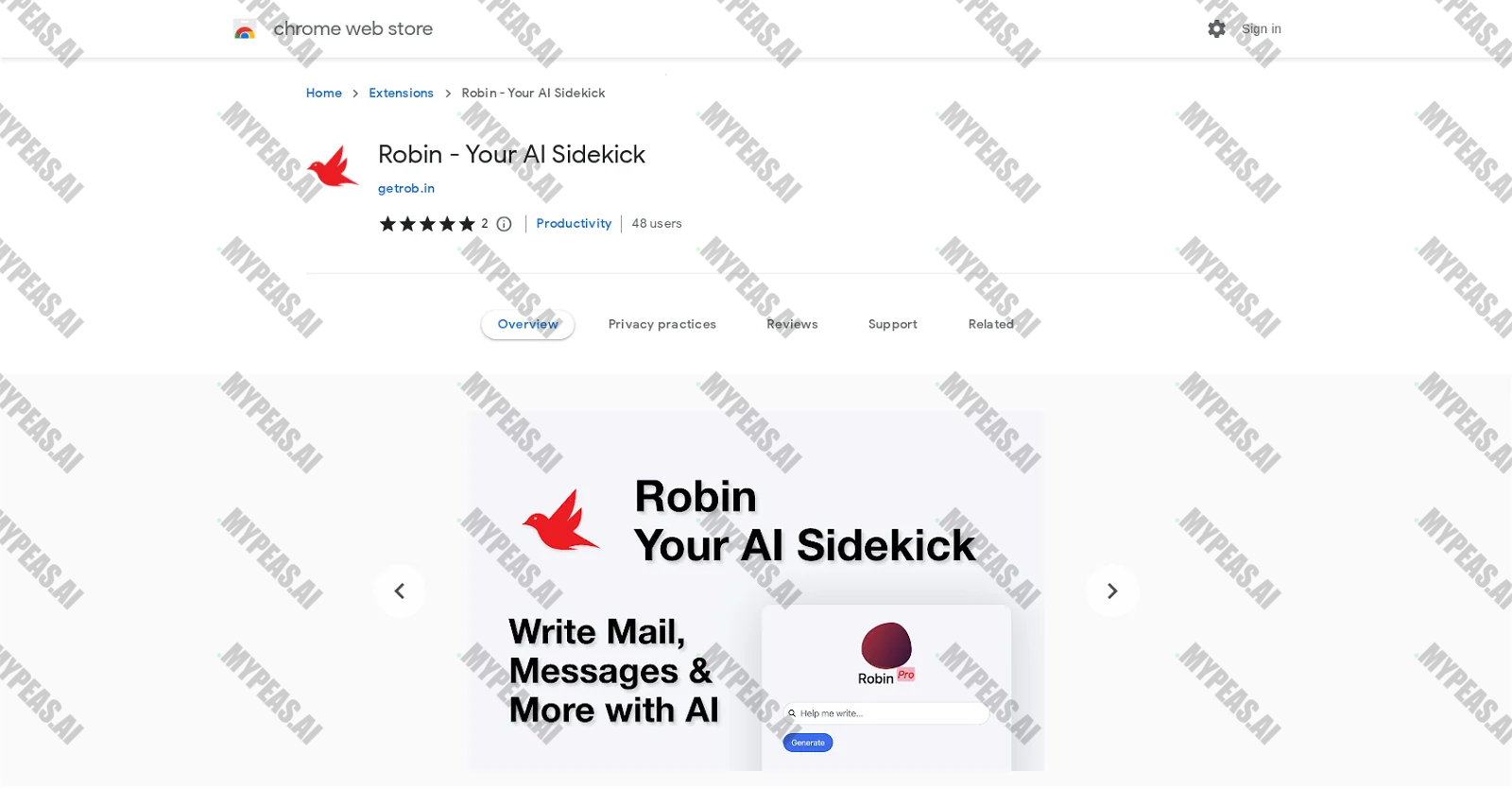 Robin Sideckick screenshot