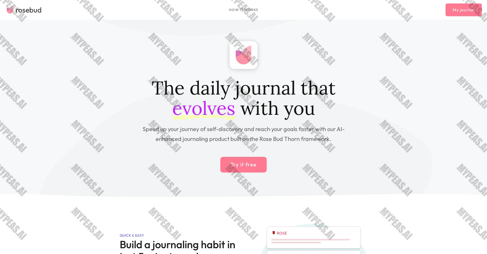 Rosebud Journal screenshot