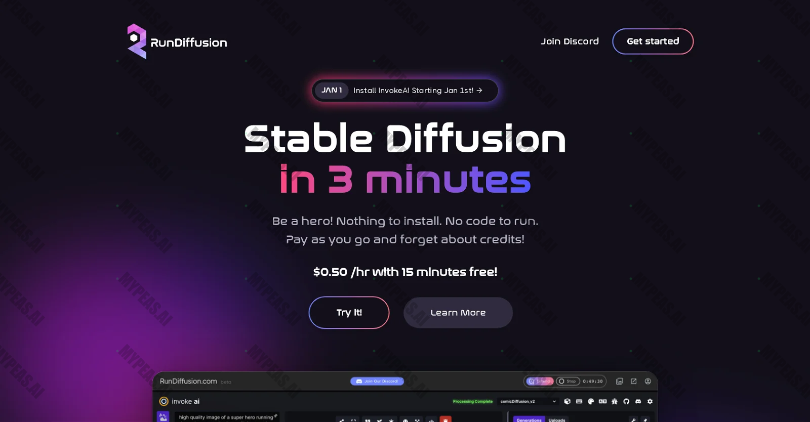 RunDiffusion screenshot