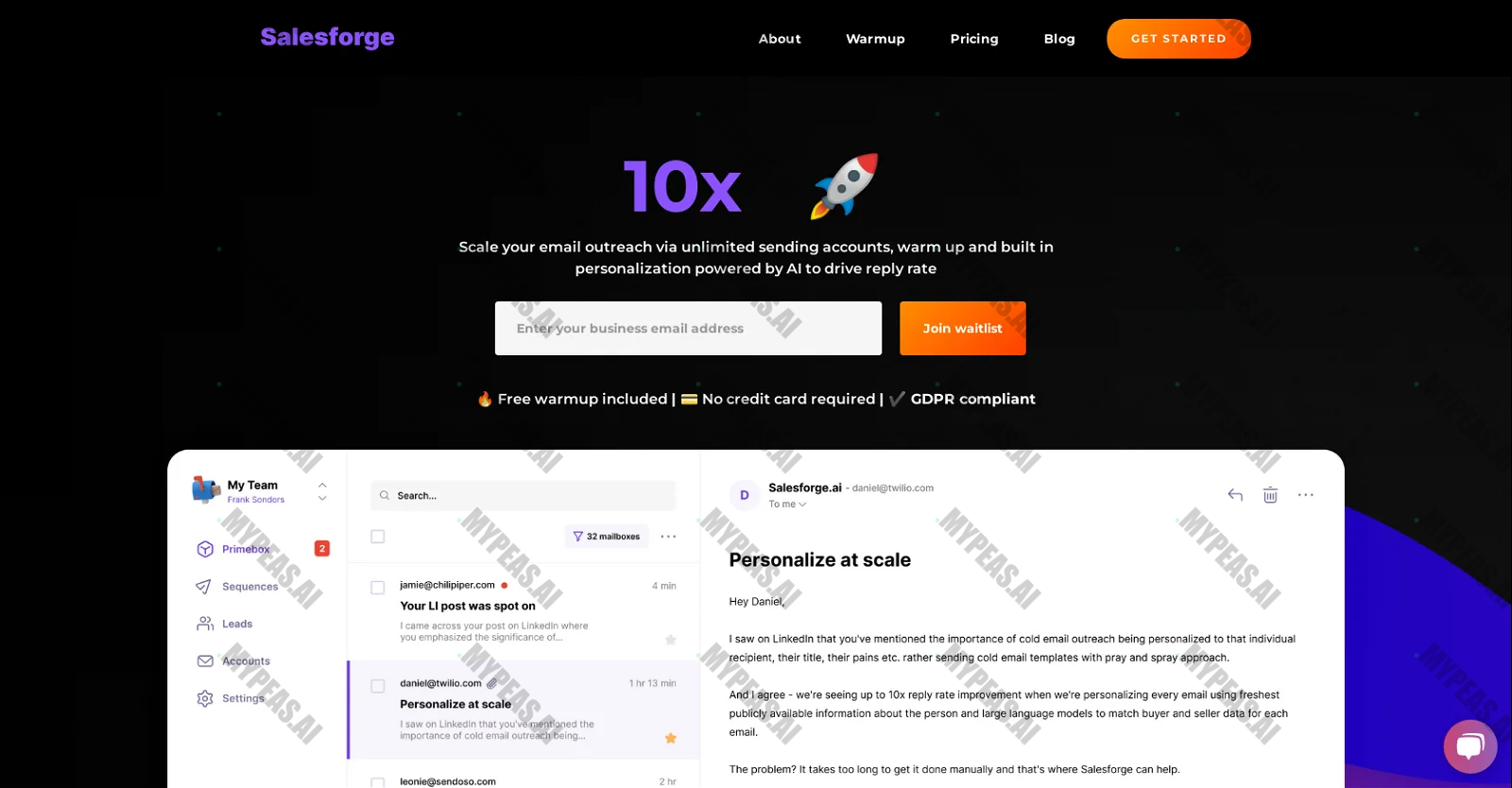 Salesforge screenshot