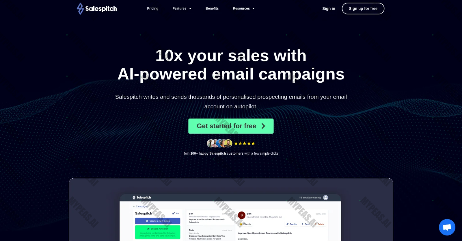 Salespitch screenshot