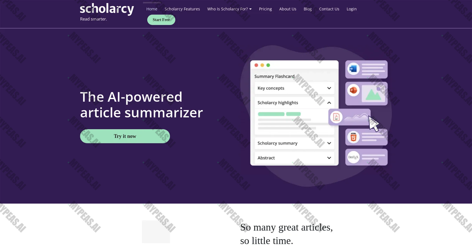 Scholarcy screenshot