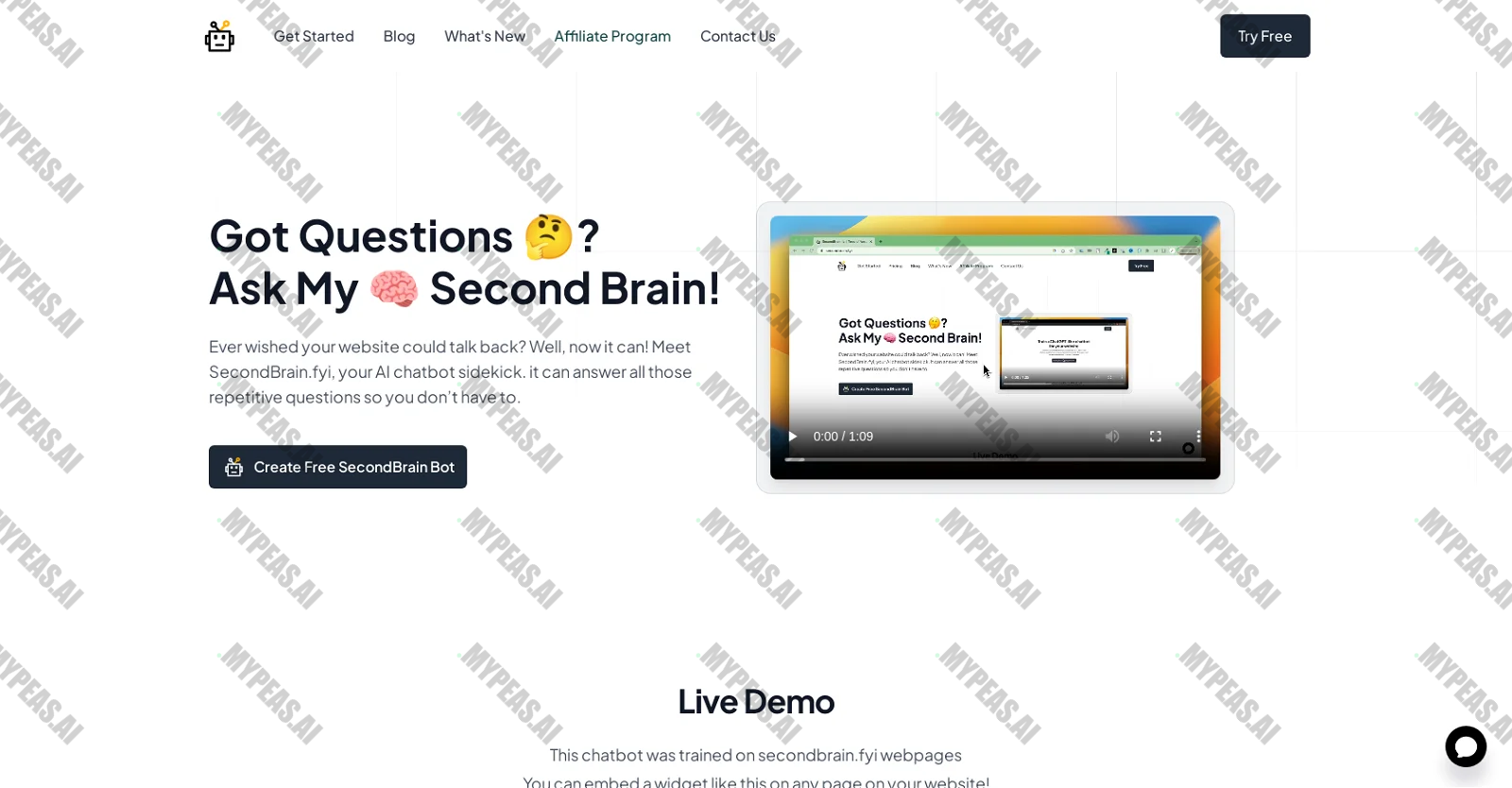 SecondBrain.fyi screenshot
