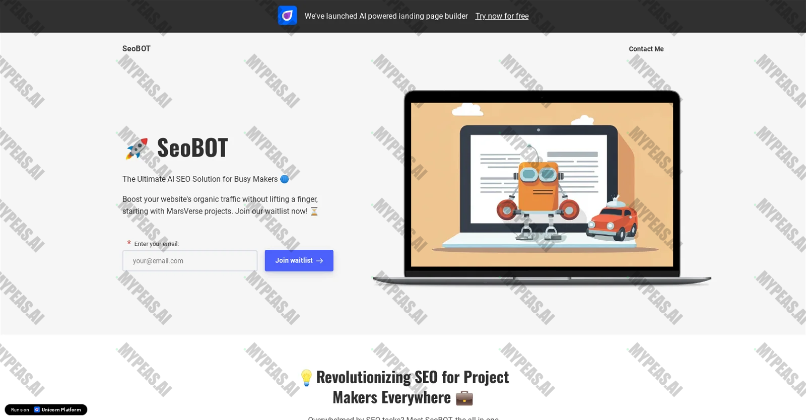 SEObot screenshot