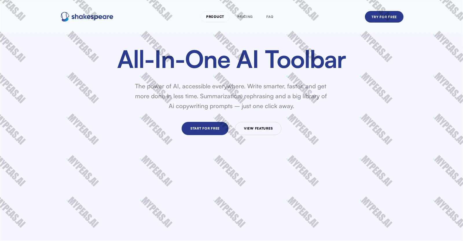 Shakespeare AI Toolbar screenshot