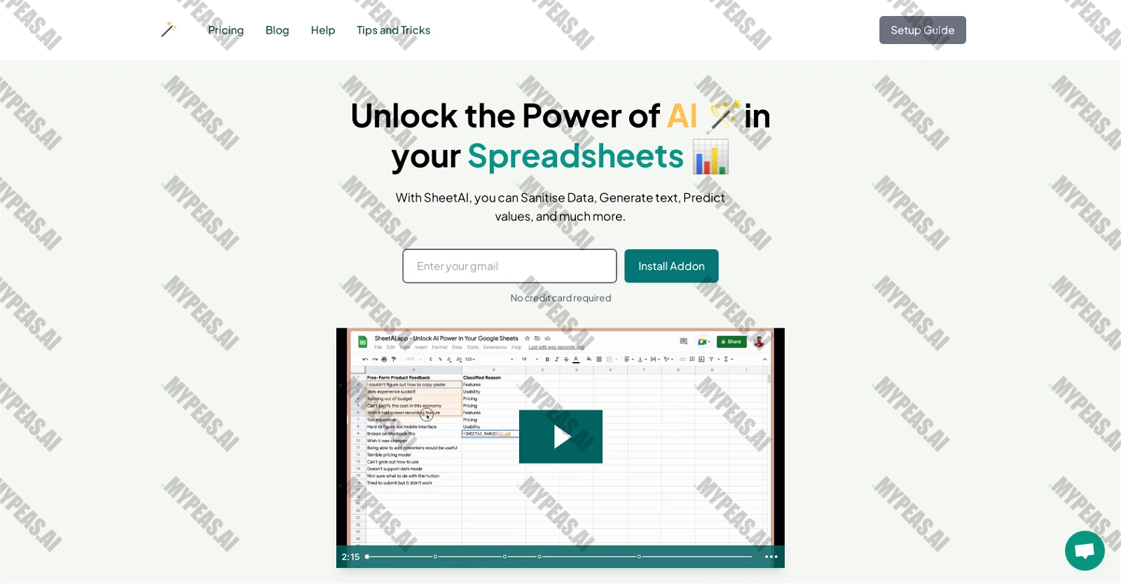 Sheet AI screenshot