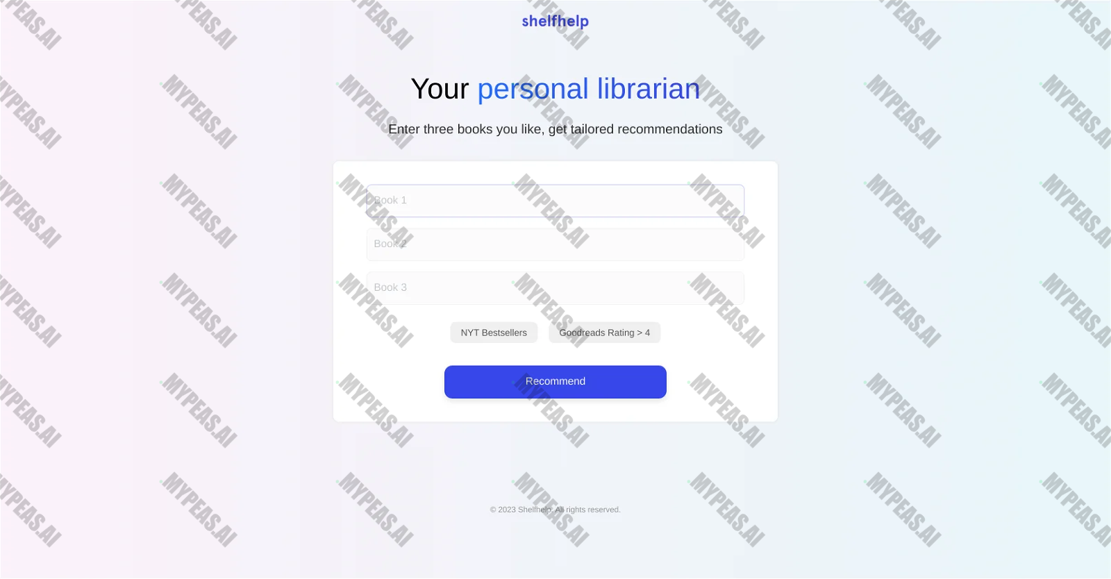 Shelfhelp screenshot