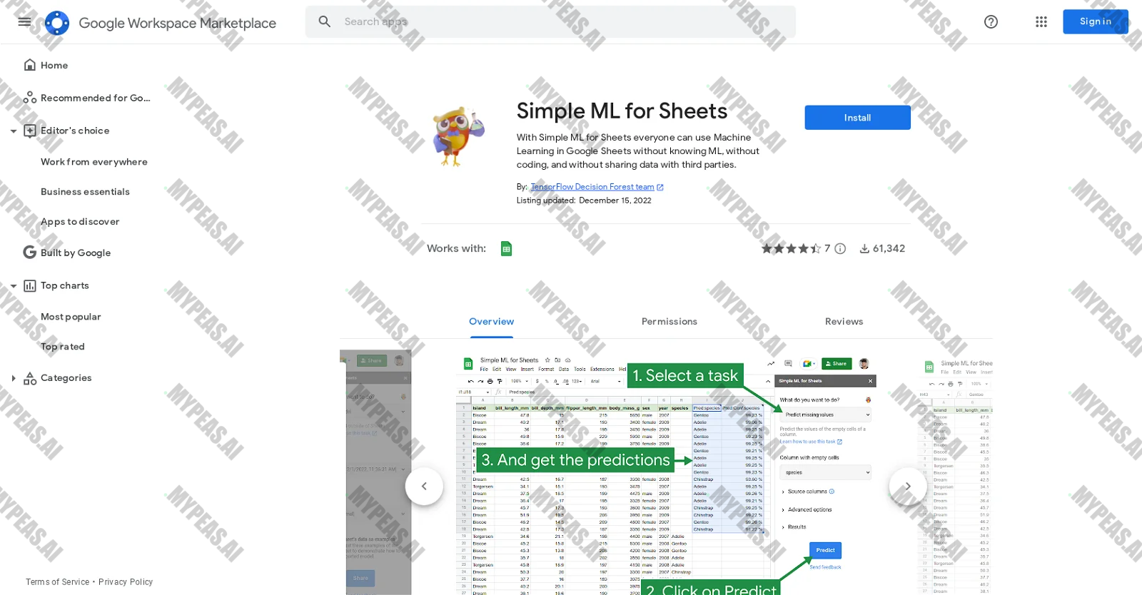Simple ML screenshot
