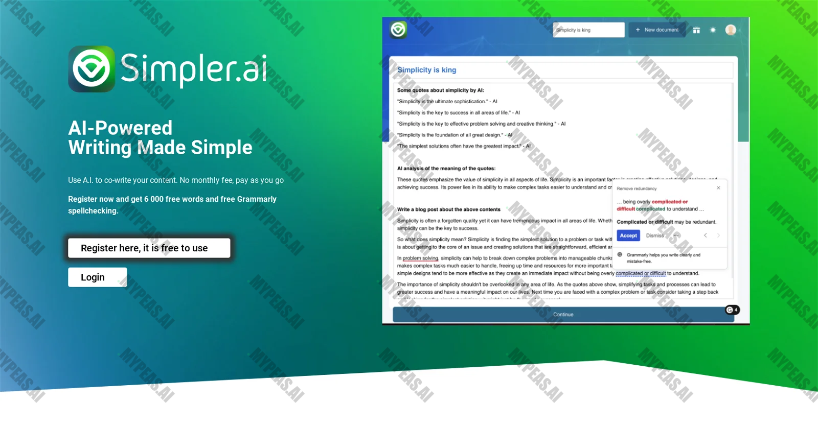 Simpler.ai screenshot
