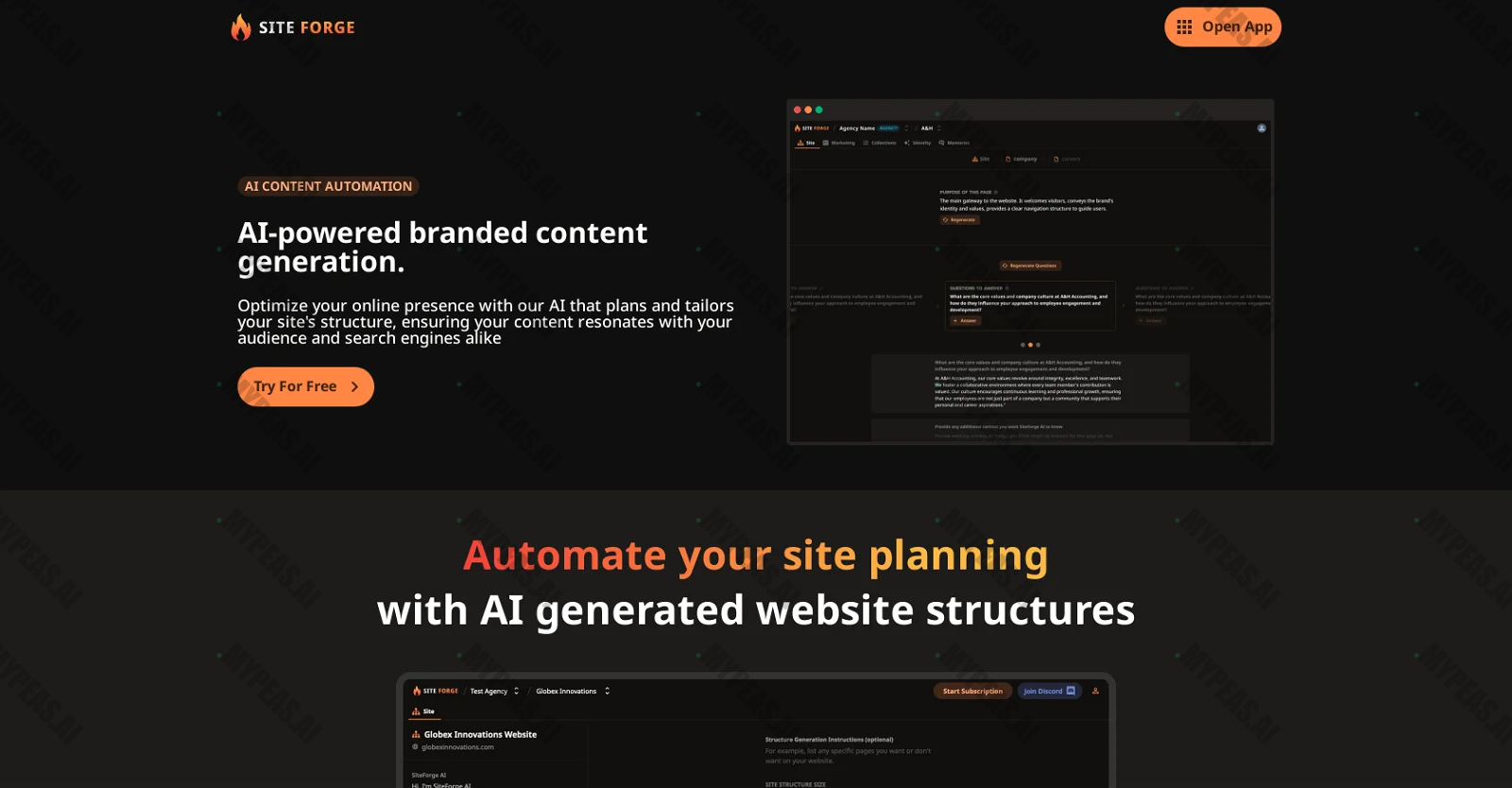 SiteForge screenshot