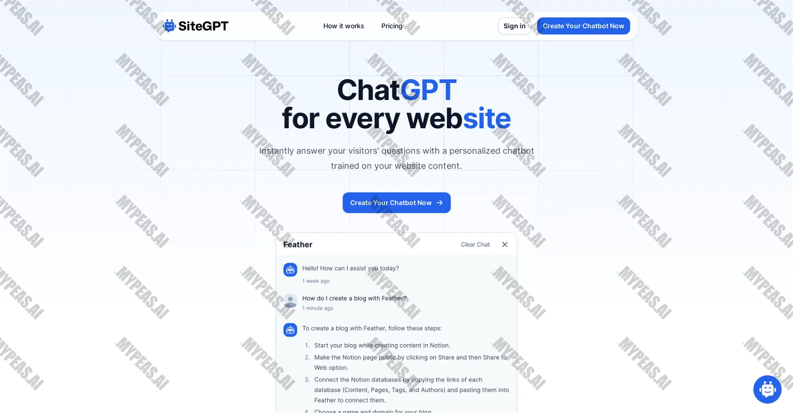 SiteGPT screenshot