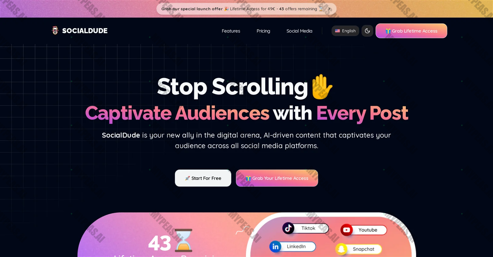 SocialDude screenshot