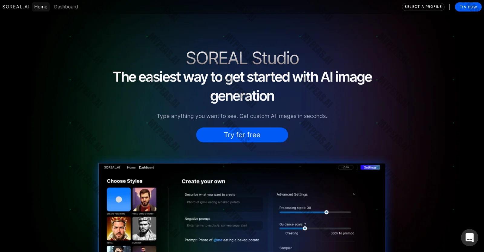 Soreal.AI Studio screenshot