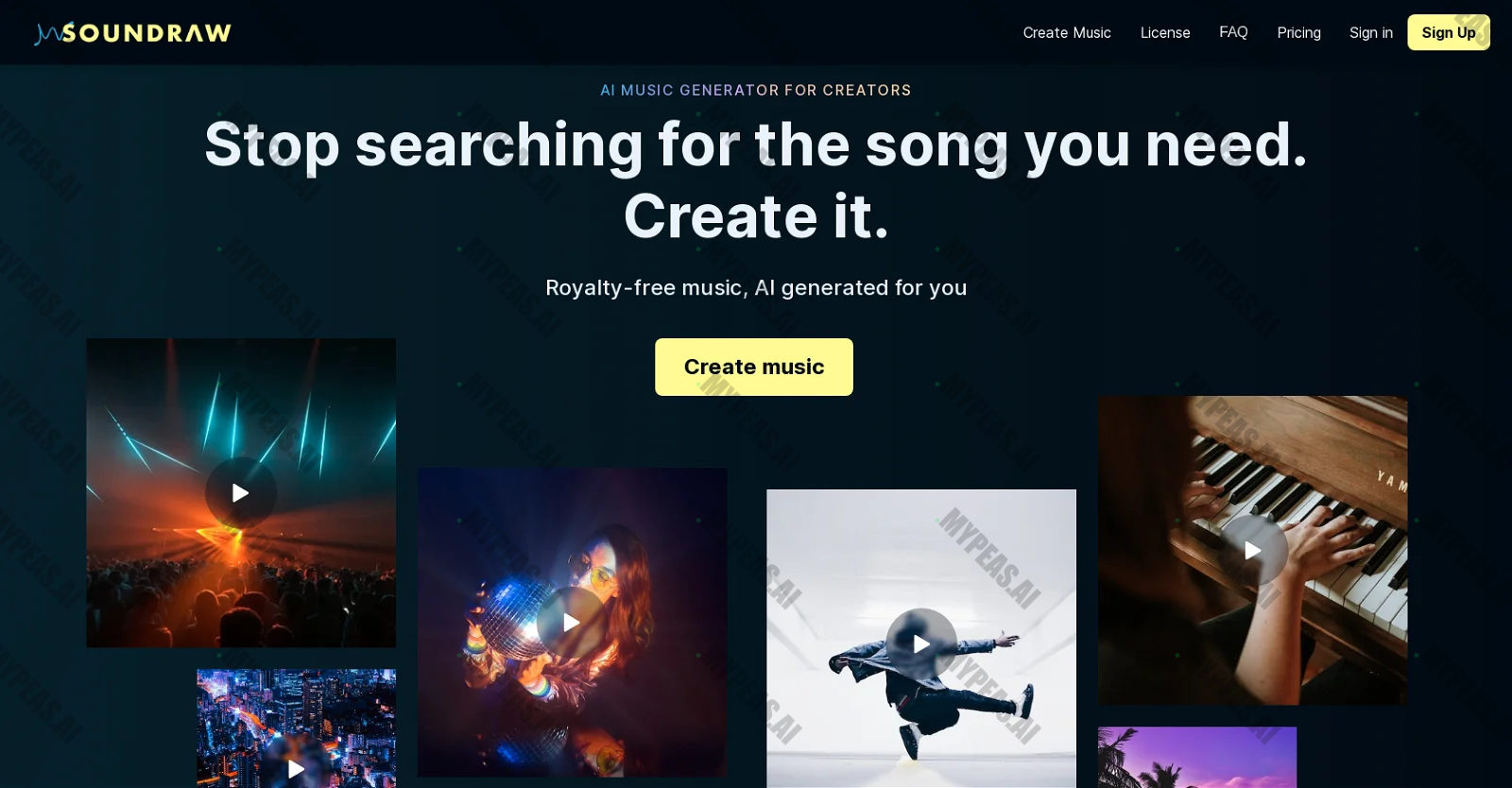 Soundraw screenshot