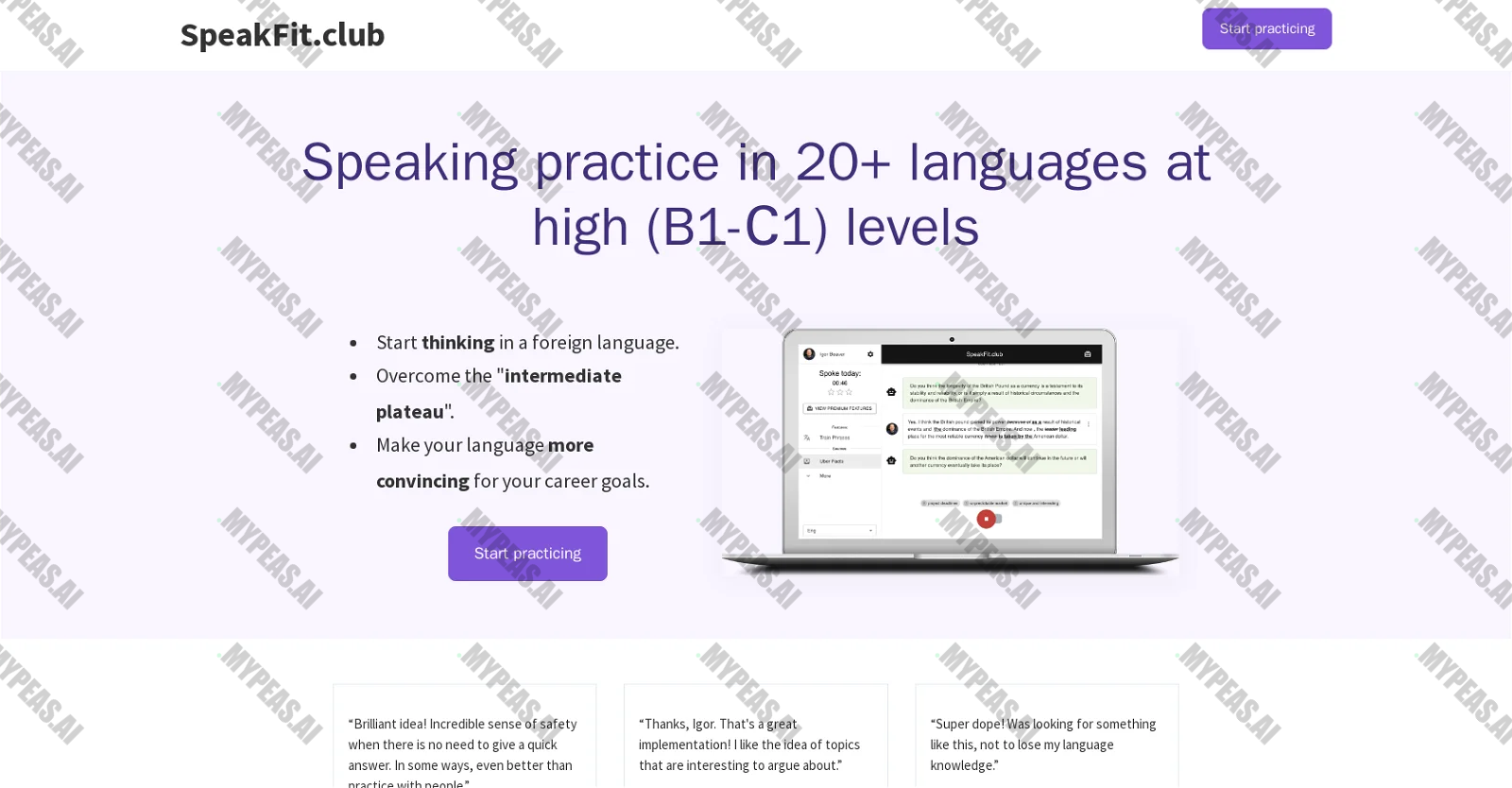 SpeakFit screenshot