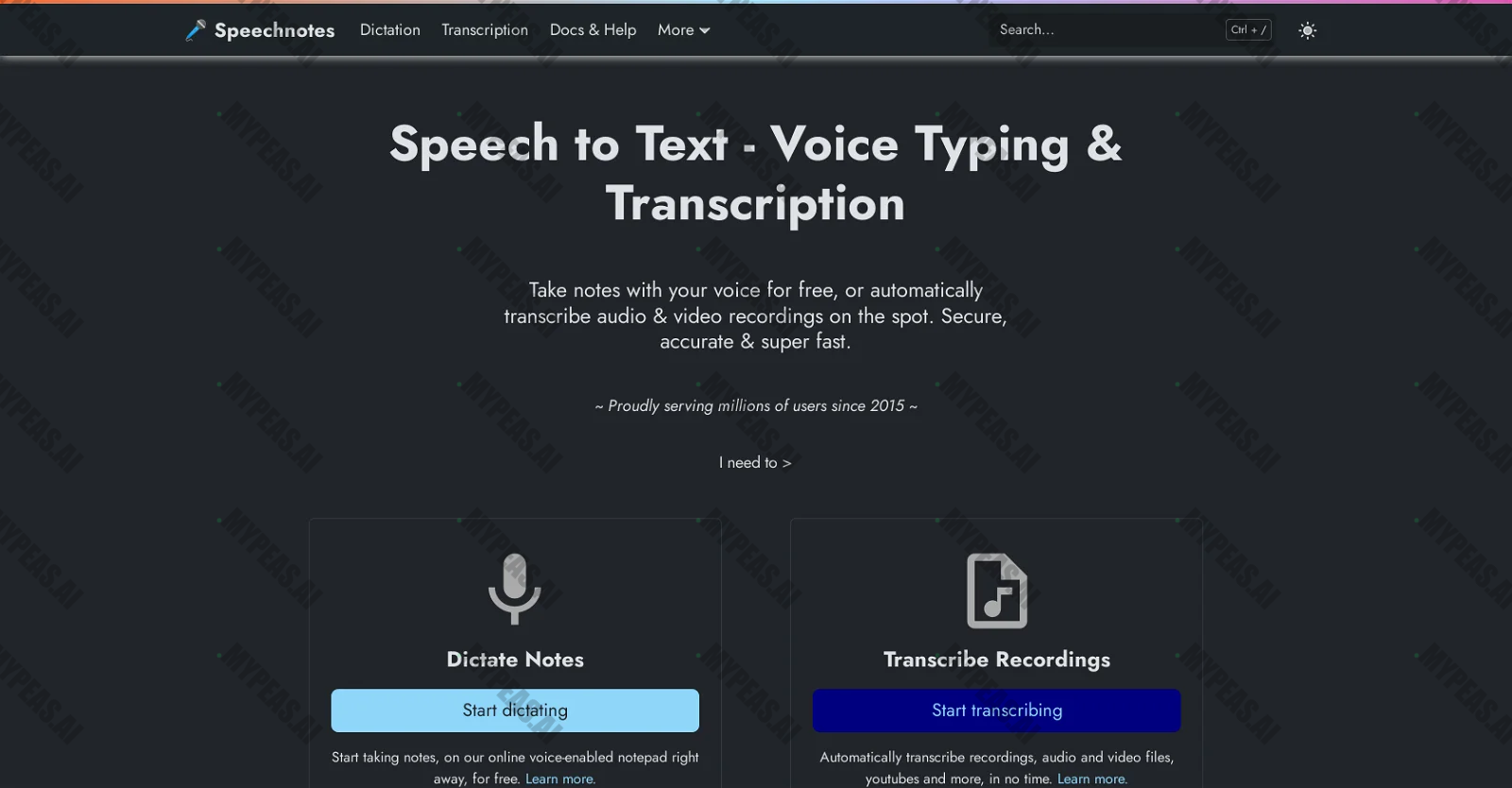 Speechnotes screenshot
