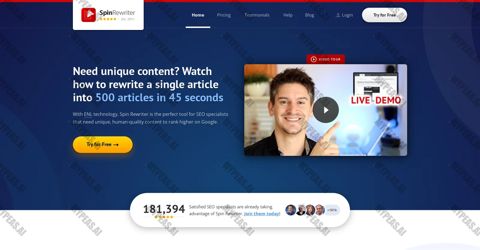 Spin Rewriter screenshot