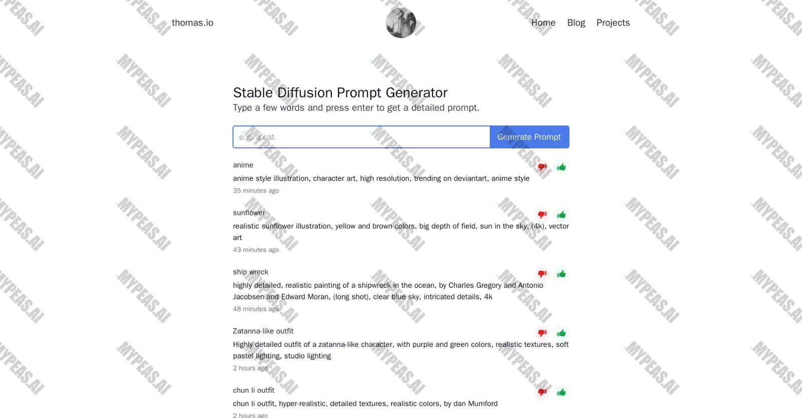 Stable Diffusion Prompt Generator screenshot