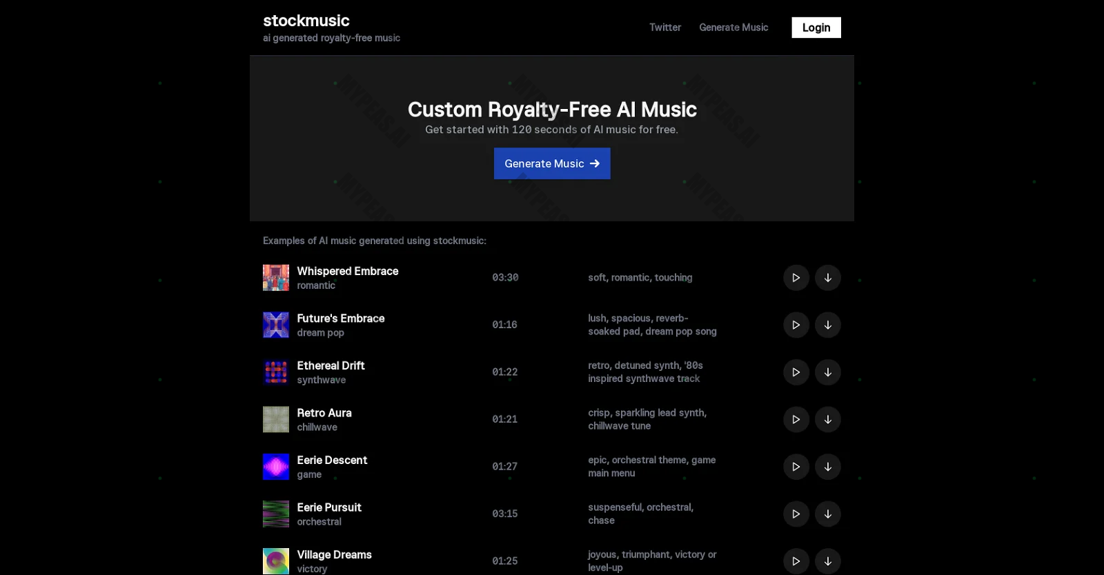 Stockmusic screenshot