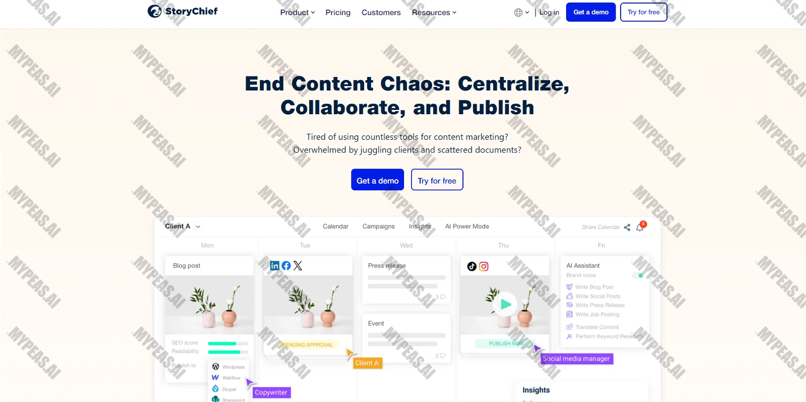 StoryChief screenshot