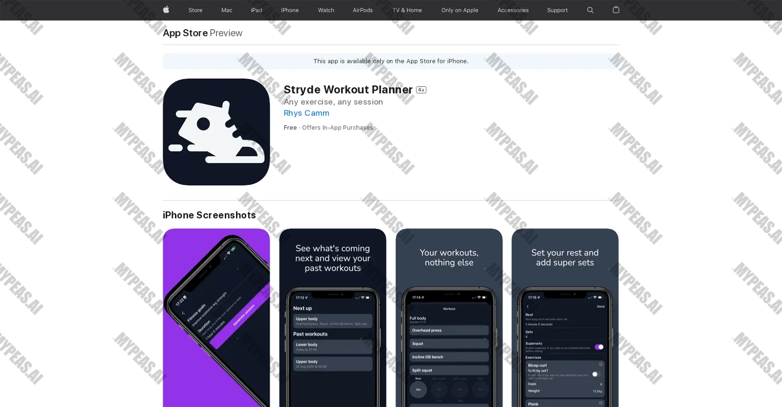 Stryde Workout Planner screenshot