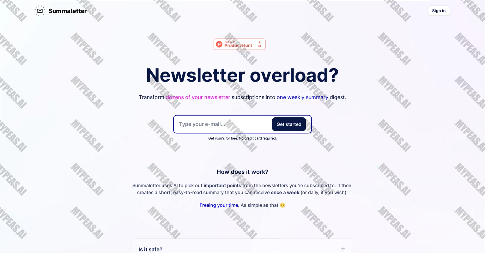 Summaletter screenshot