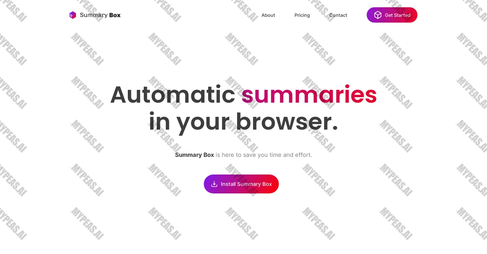 Summary Box screenshot