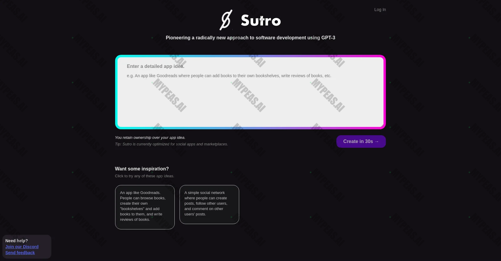 Sutro screenshot