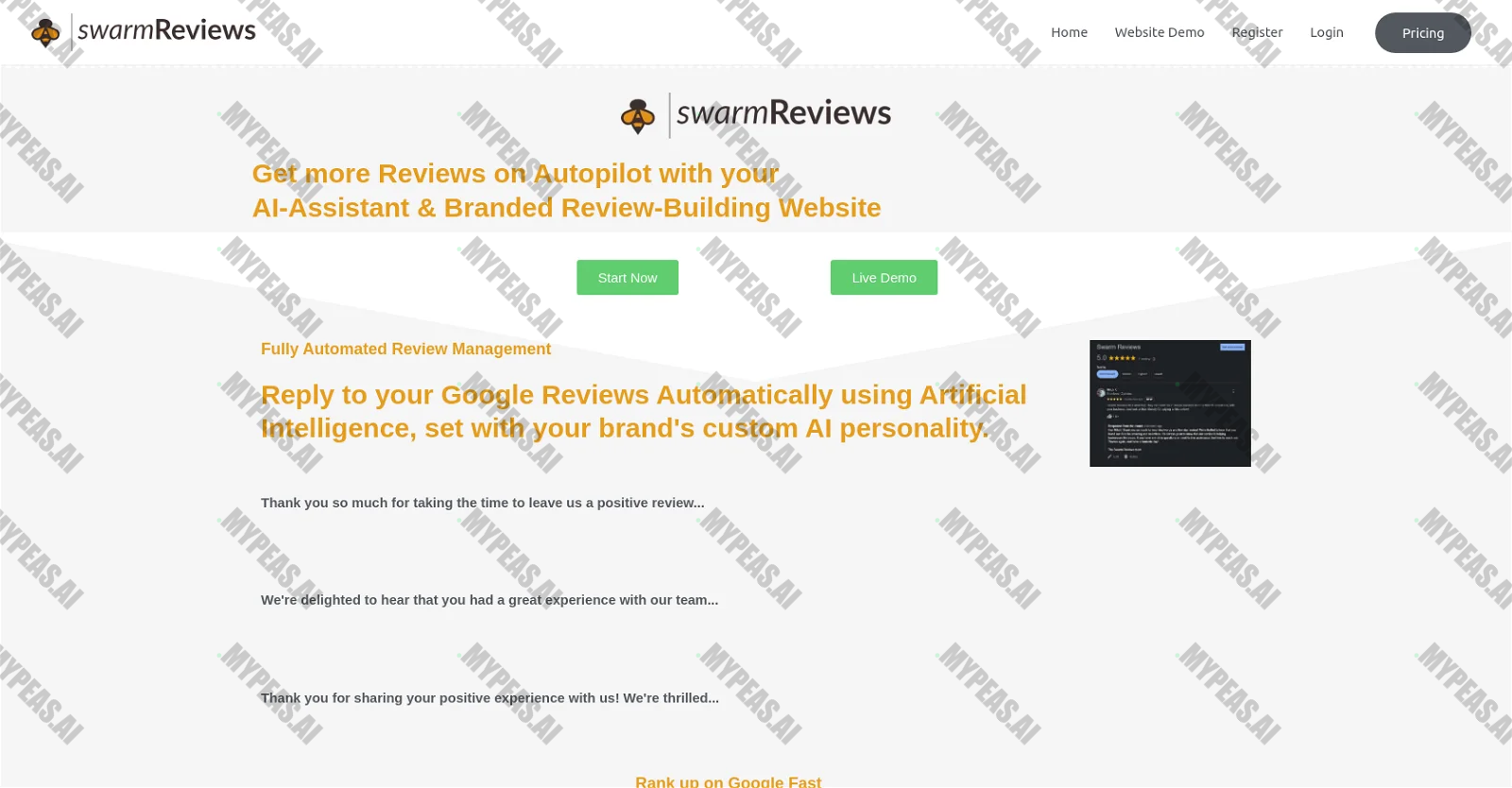Swarm Reviews screenshot
