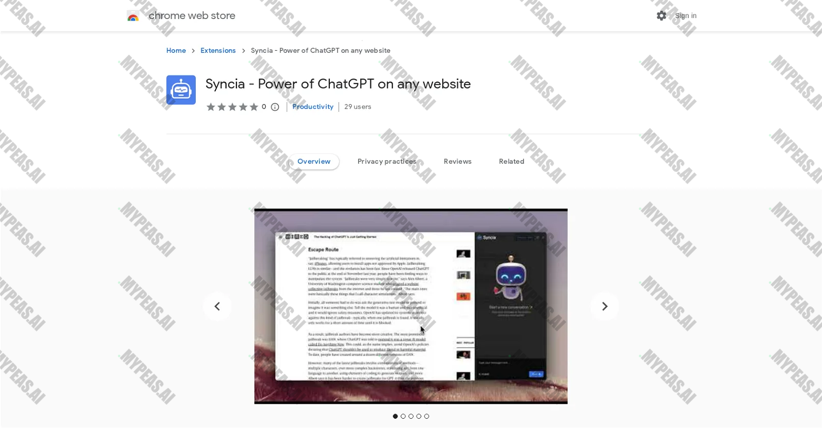 Syncia screenshot