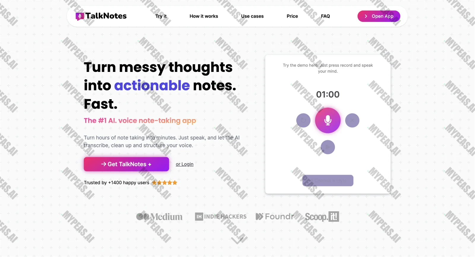 TalkNotes screenshot