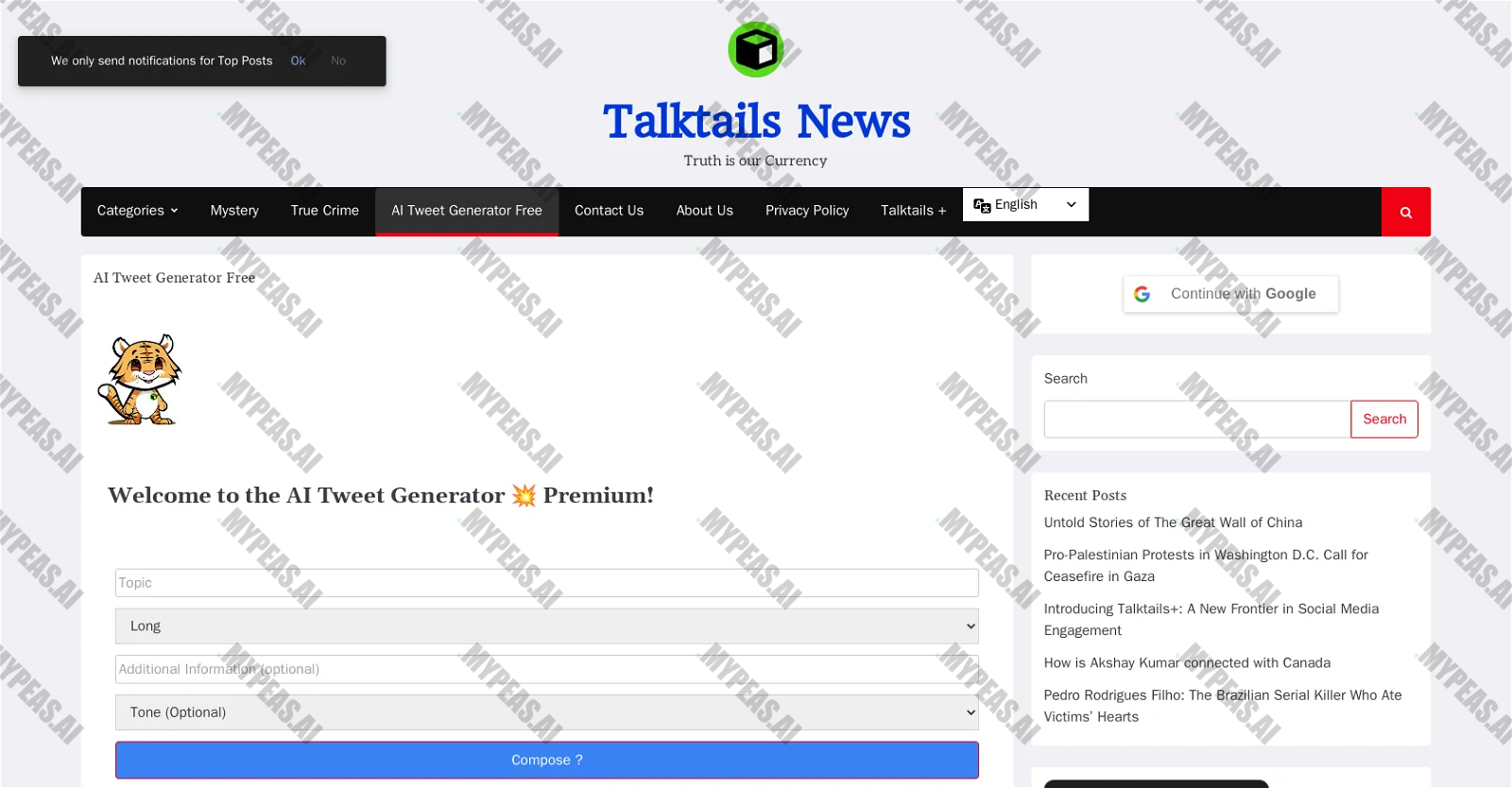 Talktails screenshot