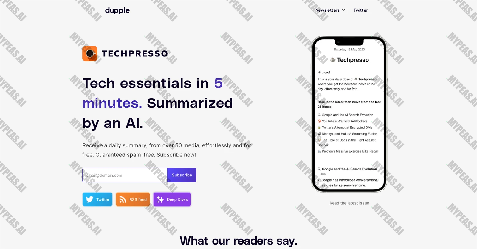 Techpresso screenshot