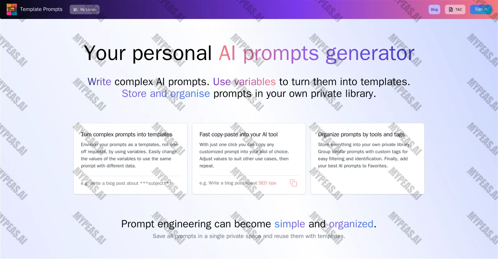 Template Prompts screenshot
