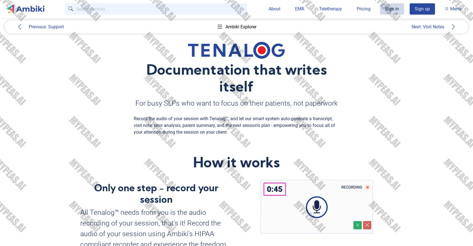 Tenalog screenshot