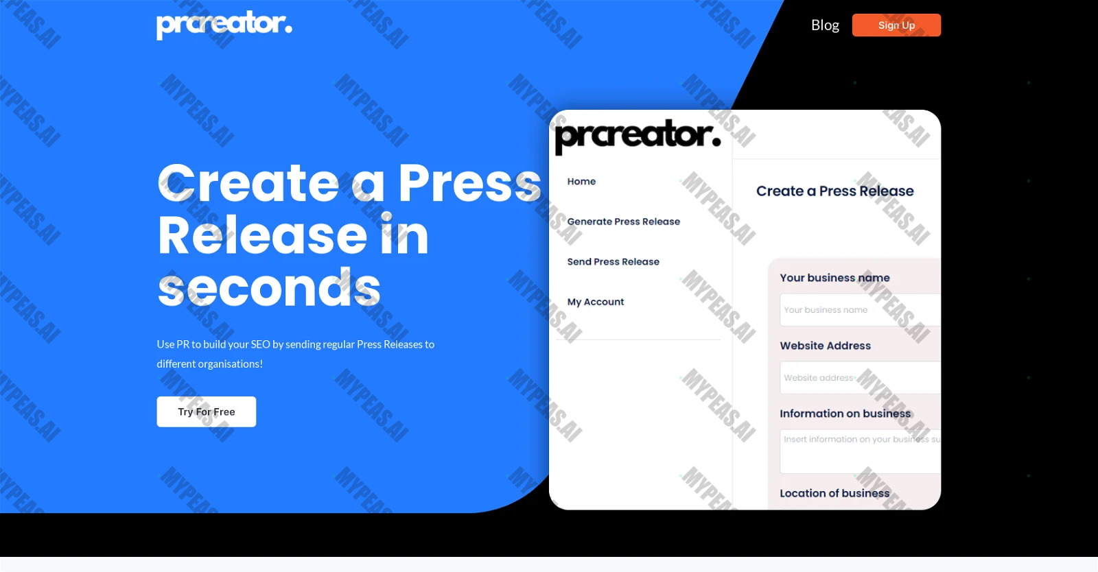 The PR Creator screenshot