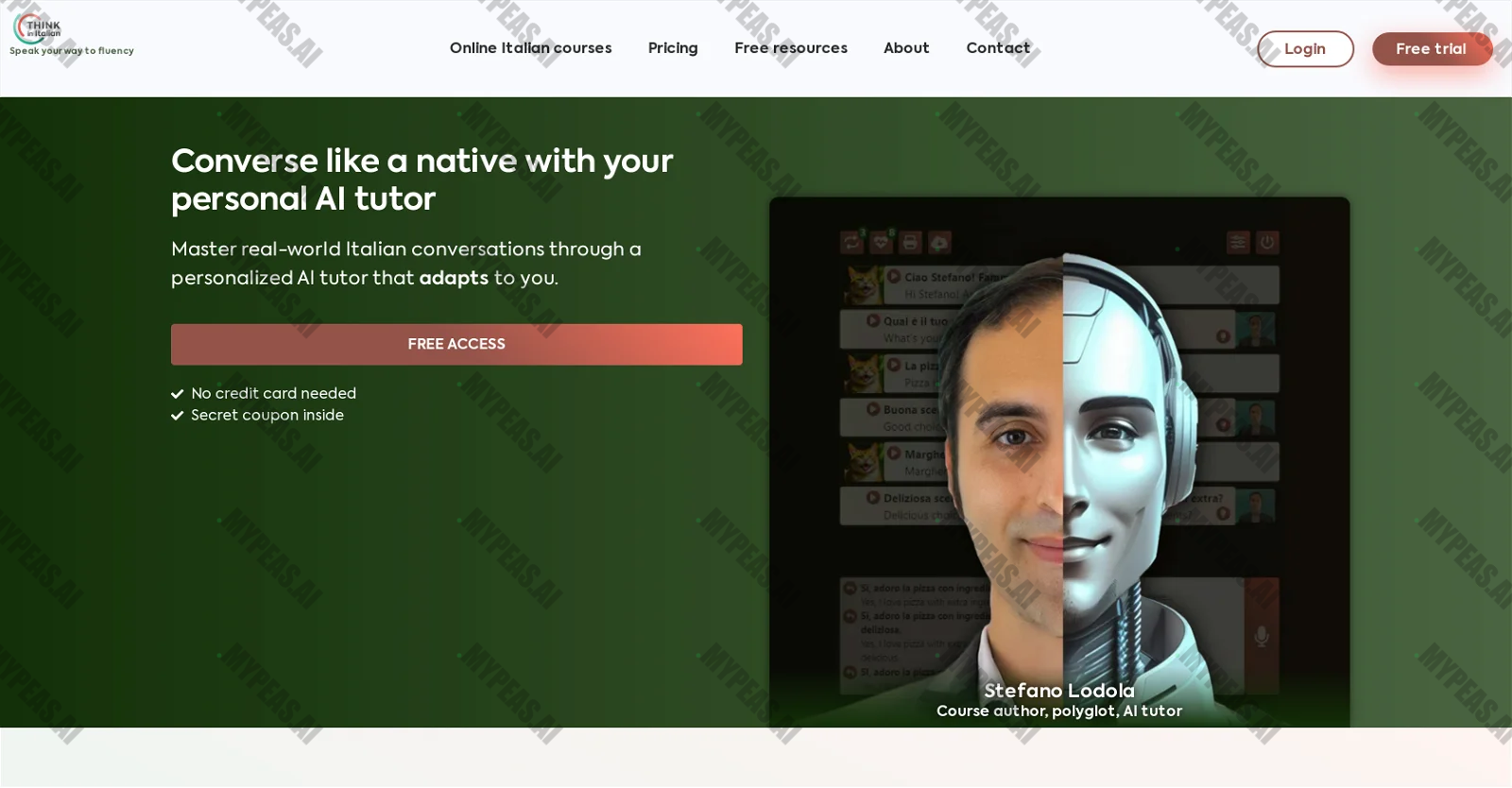 Think In Italian screenshot