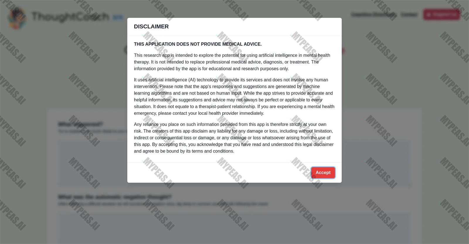 Thoughtcoach screenshot