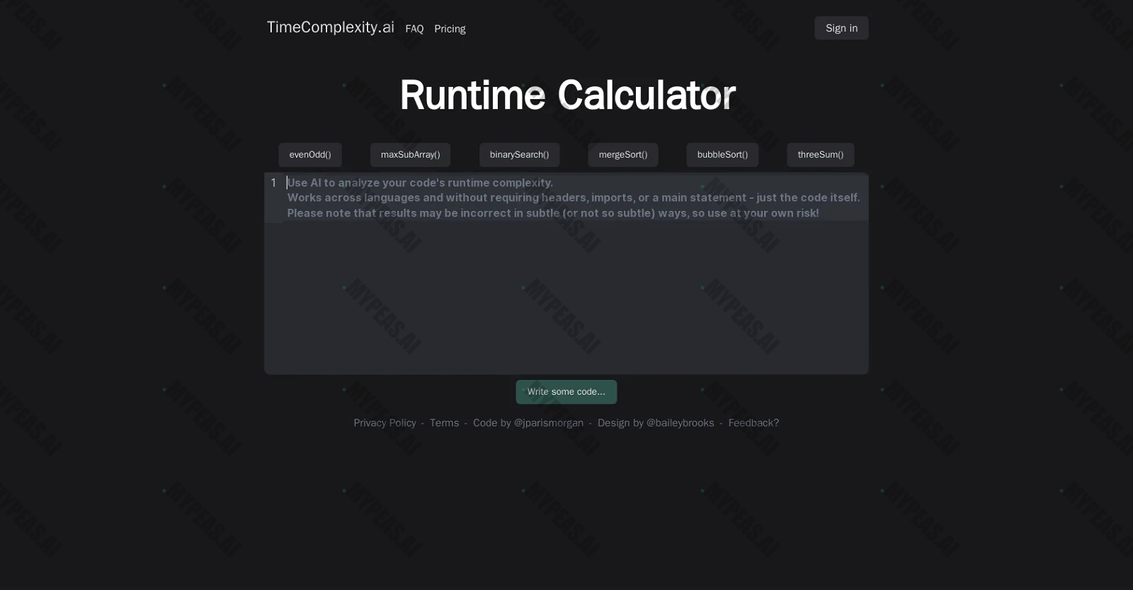 Timecomplexity screenshot