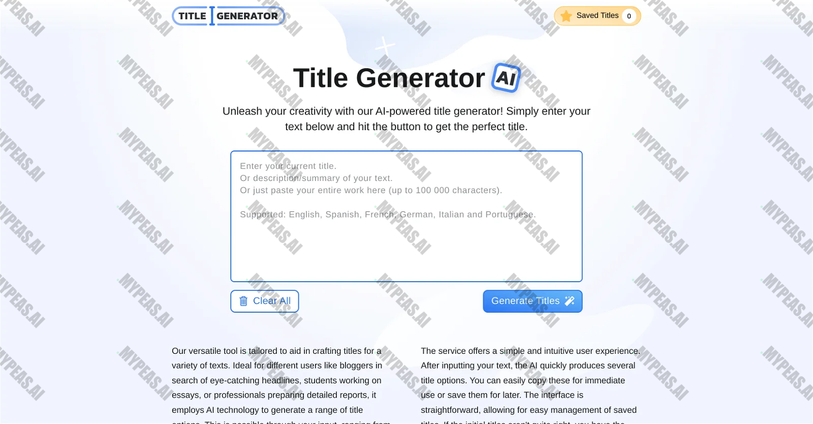 Title Generator screenshot