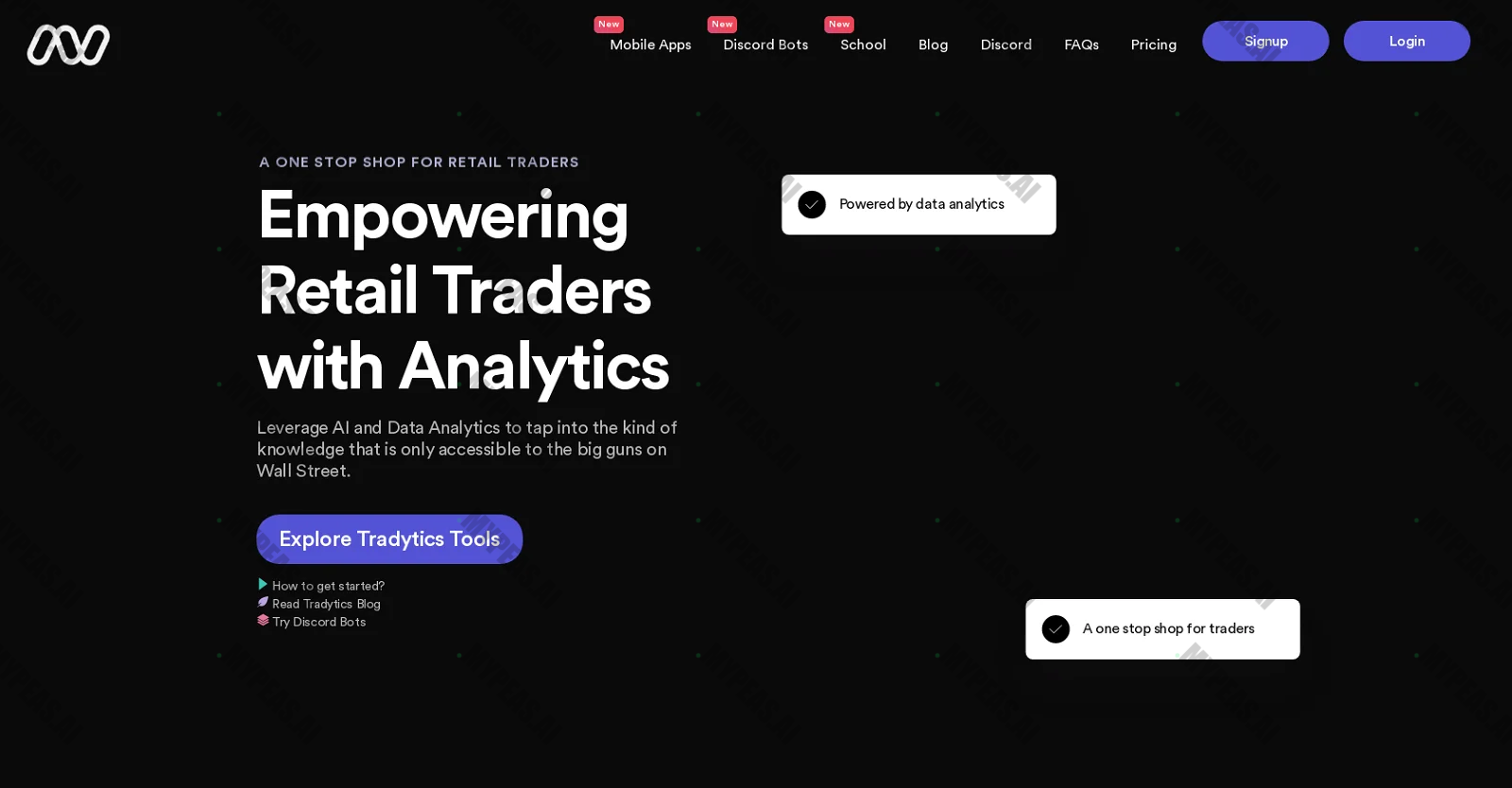 Tradytics screenshot