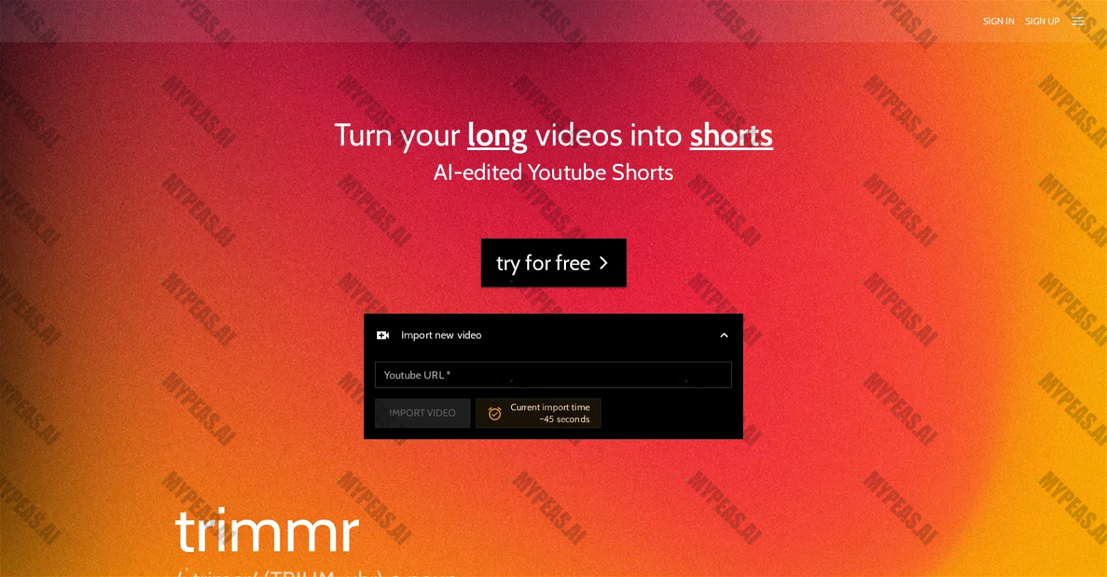 Trimmr screenshot