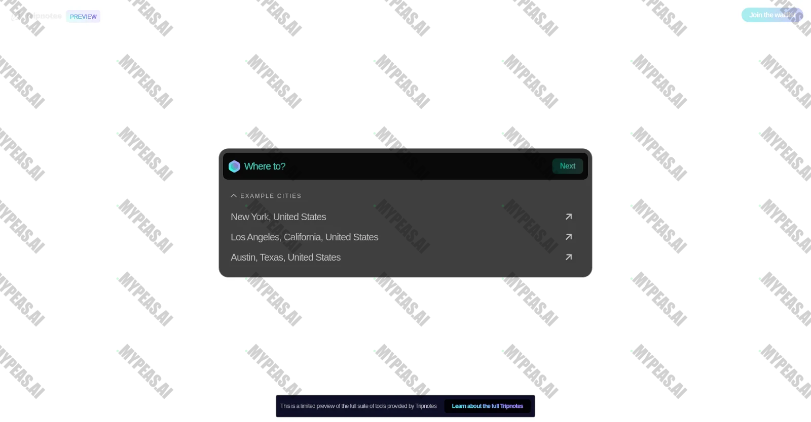 Tripnotes screenshot
