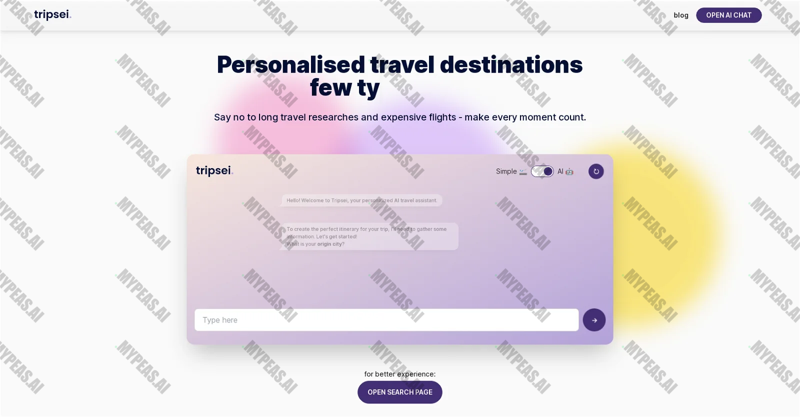 Tripsei screenshot